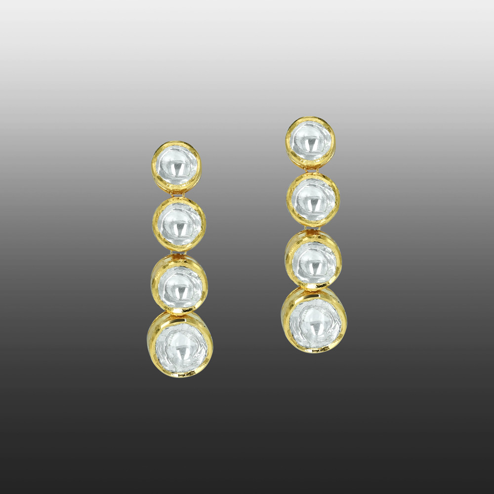 Cascading Polk Drop Earrings for Timeless Elegance
